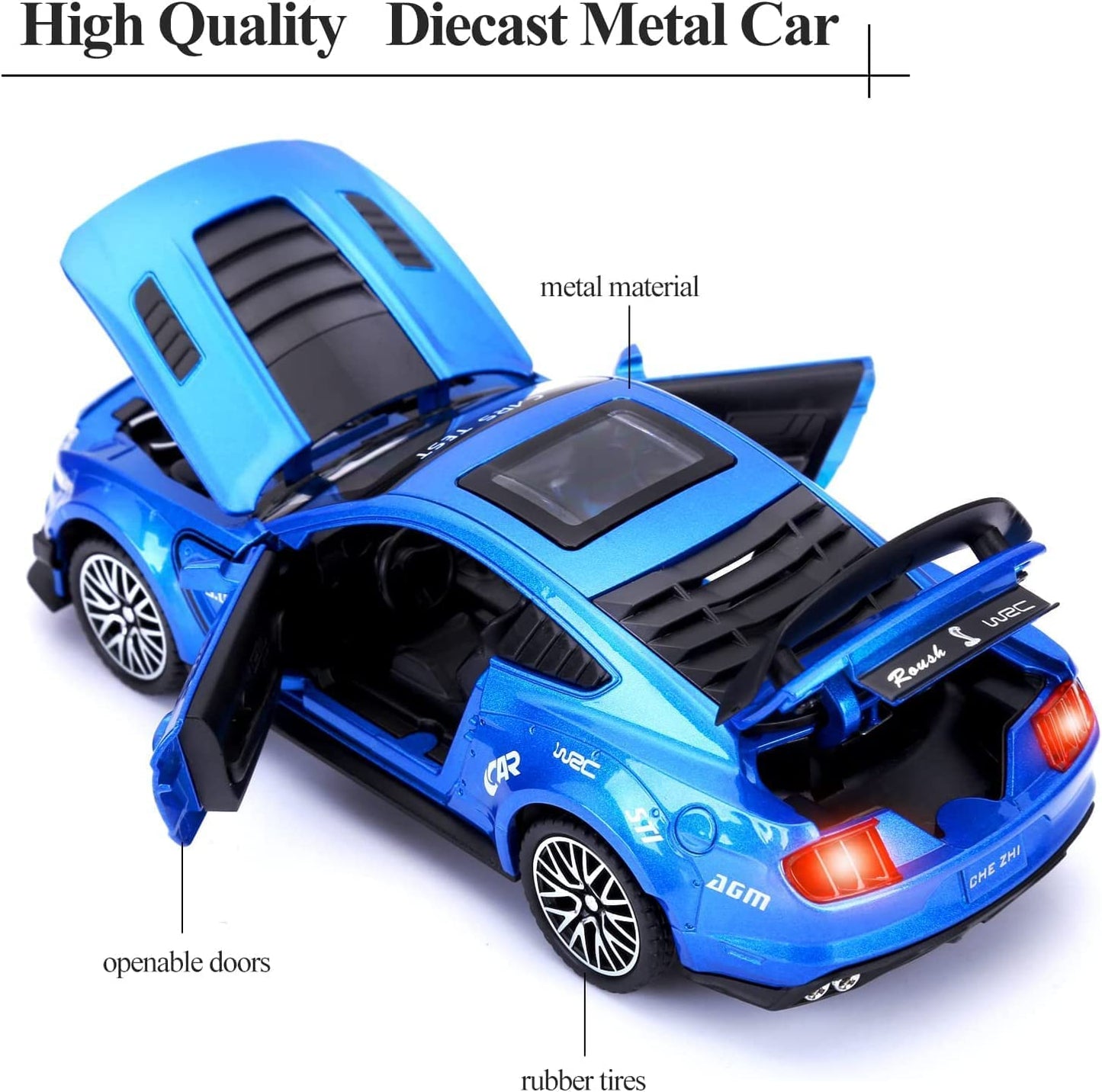 Die-Cast Racing Sports Car Toy – Metal Model with Spoiler