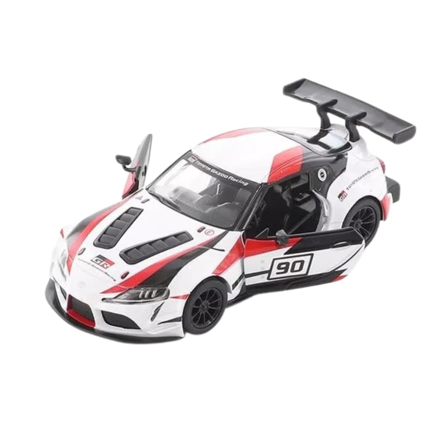 Die-Cast Racing Sports Car Toy – Metal Model with Rear Spoiler