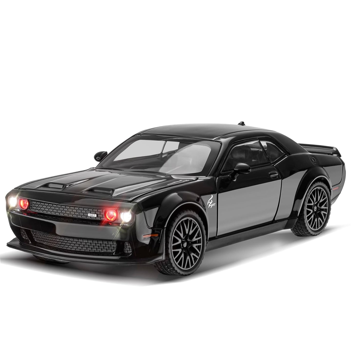 Die-Cast Muscle Sports Car Toy – Metal Model with LED Lights