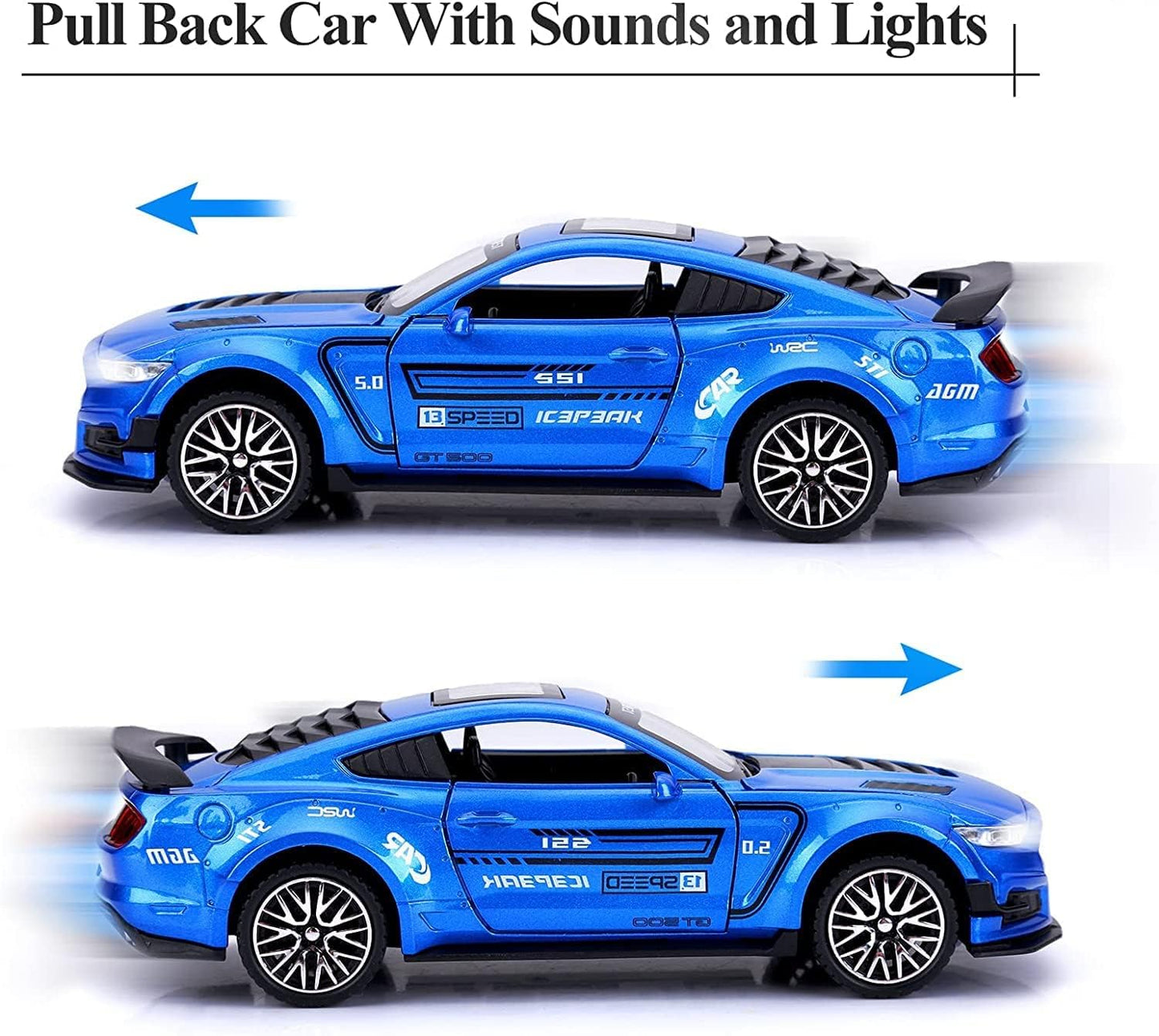 Die-Cast Racing Sports Car Toy – Metal Model with Spoiler